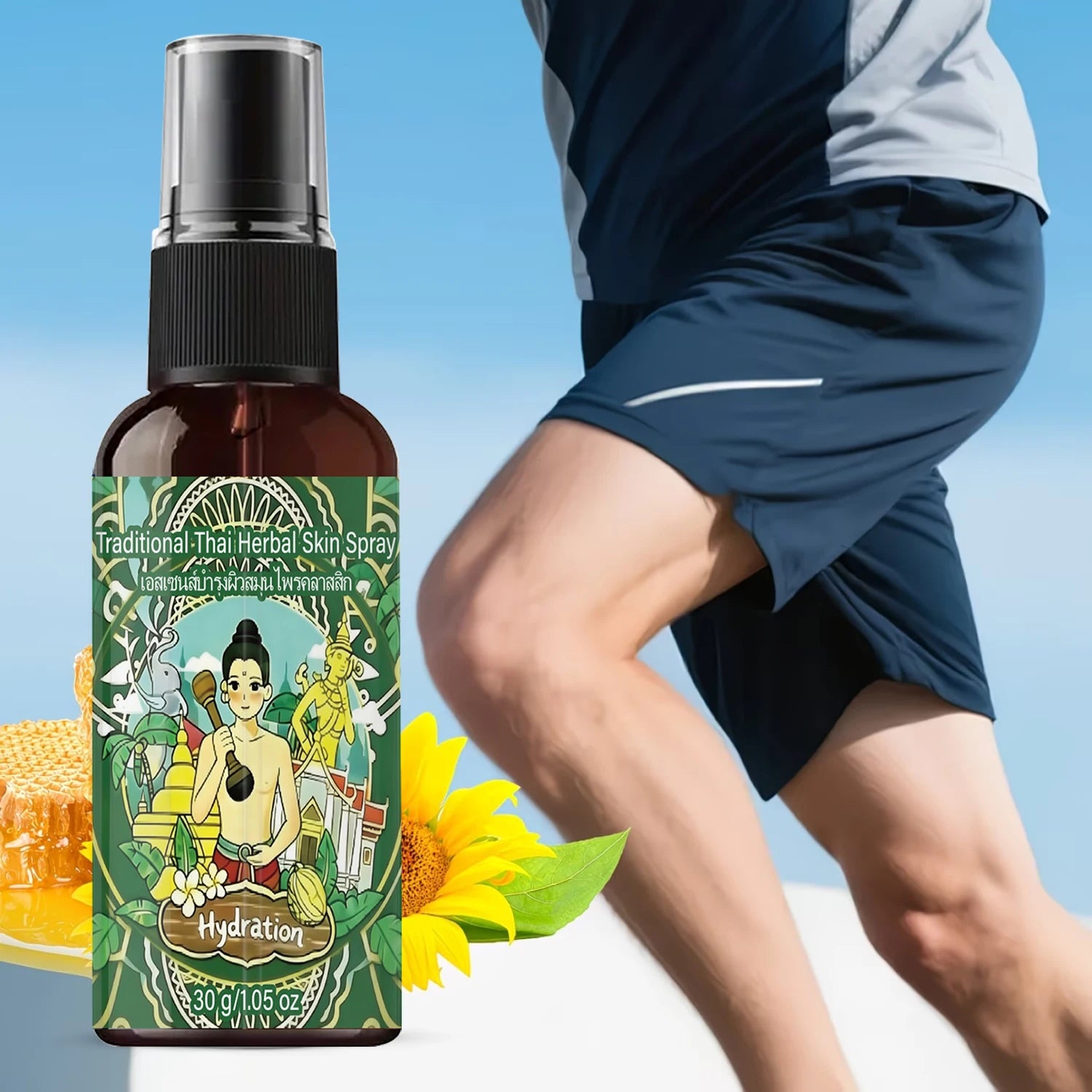 Hydrating Body Spray with Niacinamide & Collagen, Traditional Thai Herbal Skin Mist Qme