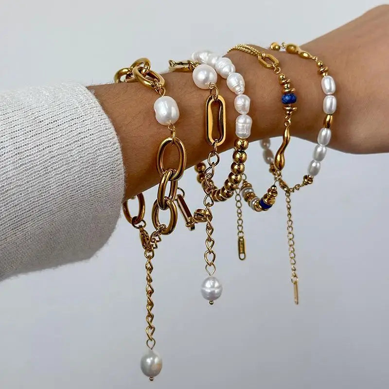 2026 New Gold Chain Bracelets Women Cuban Chain Trend Gold Plated Stainless Steel Bracelet Trendy Female Gifts Jewelry Qme