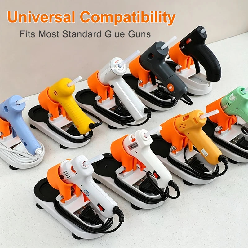 Adjustable Hot Glue Gun Stand Holder, Anti-Slip Hot Melt Glue Gun Base With Drip Tray Cord Storage For DIY Craft Household Qme
