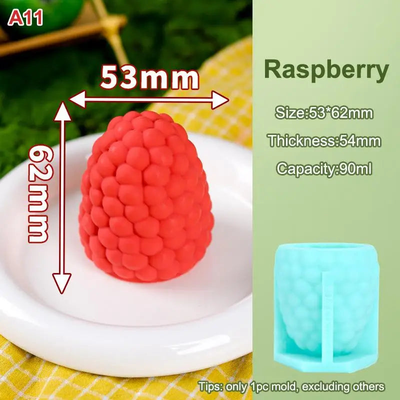 Food-safe Fruits Ice Cream Mold 3D Strawberry Mango Peach Design Easy Qme A11