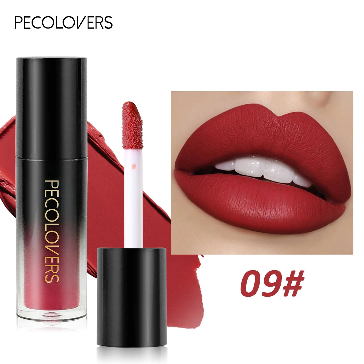 Multiple Colors Matte Velvet Lip Gloss Waterproof Long-lasting Qme 09