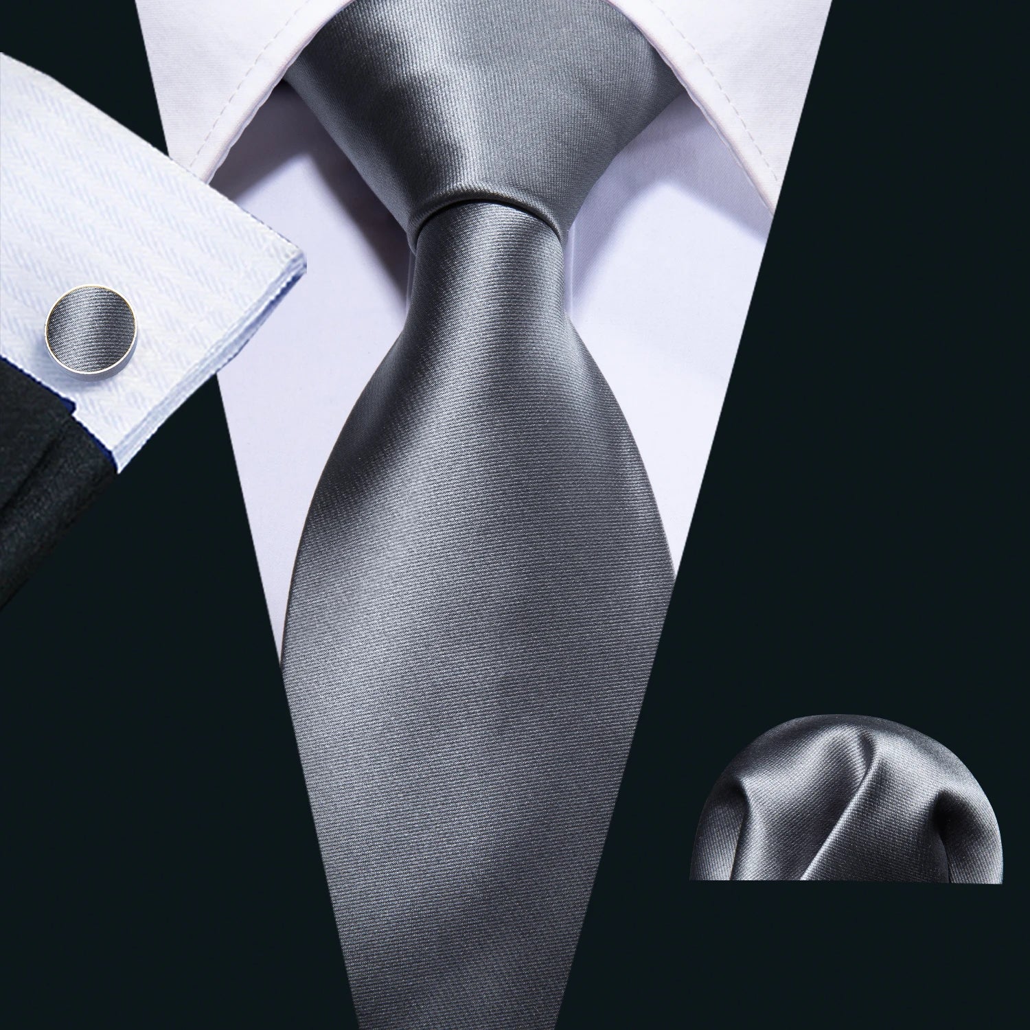 Black Geometric Tie Tie For Men Wedding Tie Party Necktie Handkerchief Cravat Barry.Wang Fashion Designer Tie Set LS-5225 Qme 5114