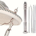 Leather Sewing Needles Kit, Set Contains Silver Leather Sewing Awl, 4 Piece Needle Suitable for Leather Canvas Tent Qme 5PCS
