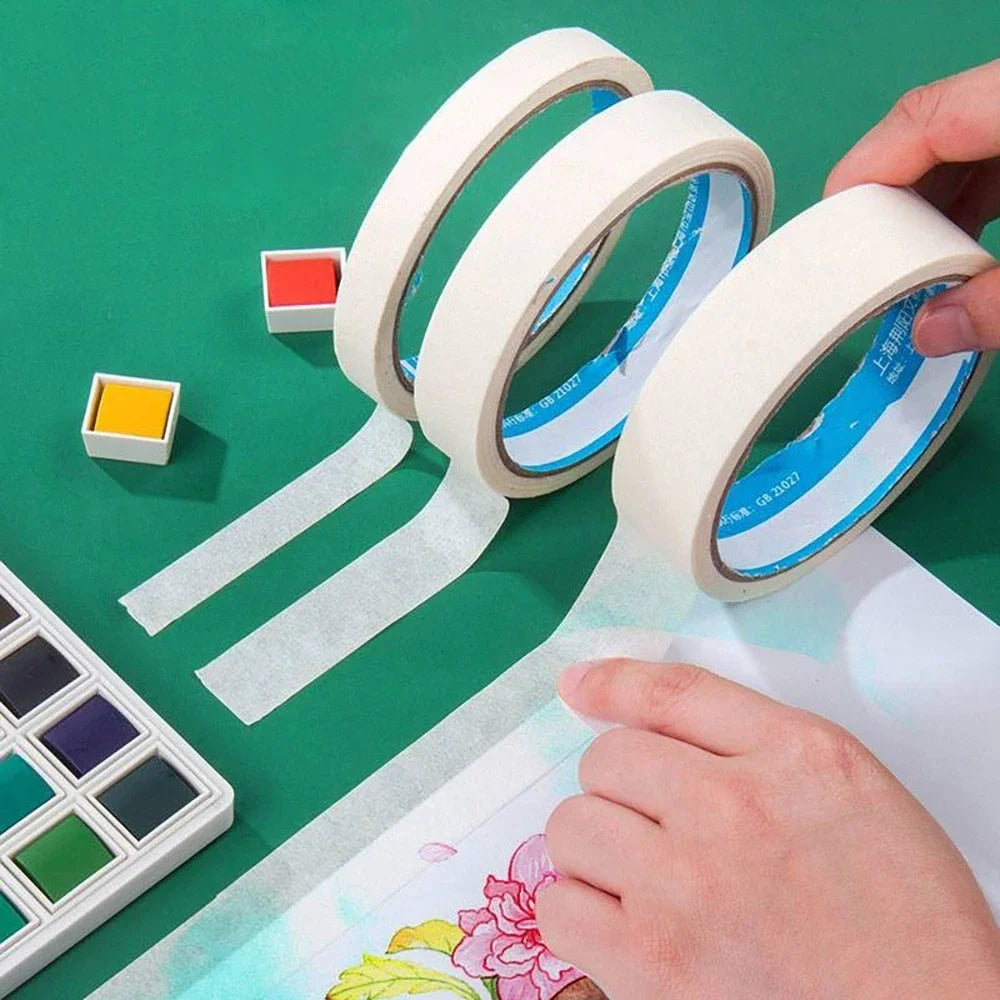 12M Masking Tape White Writable Sealing Self Adhesive Tape Waterproof for Art Painting Sketch Car DIY Paper School Supplies Qme