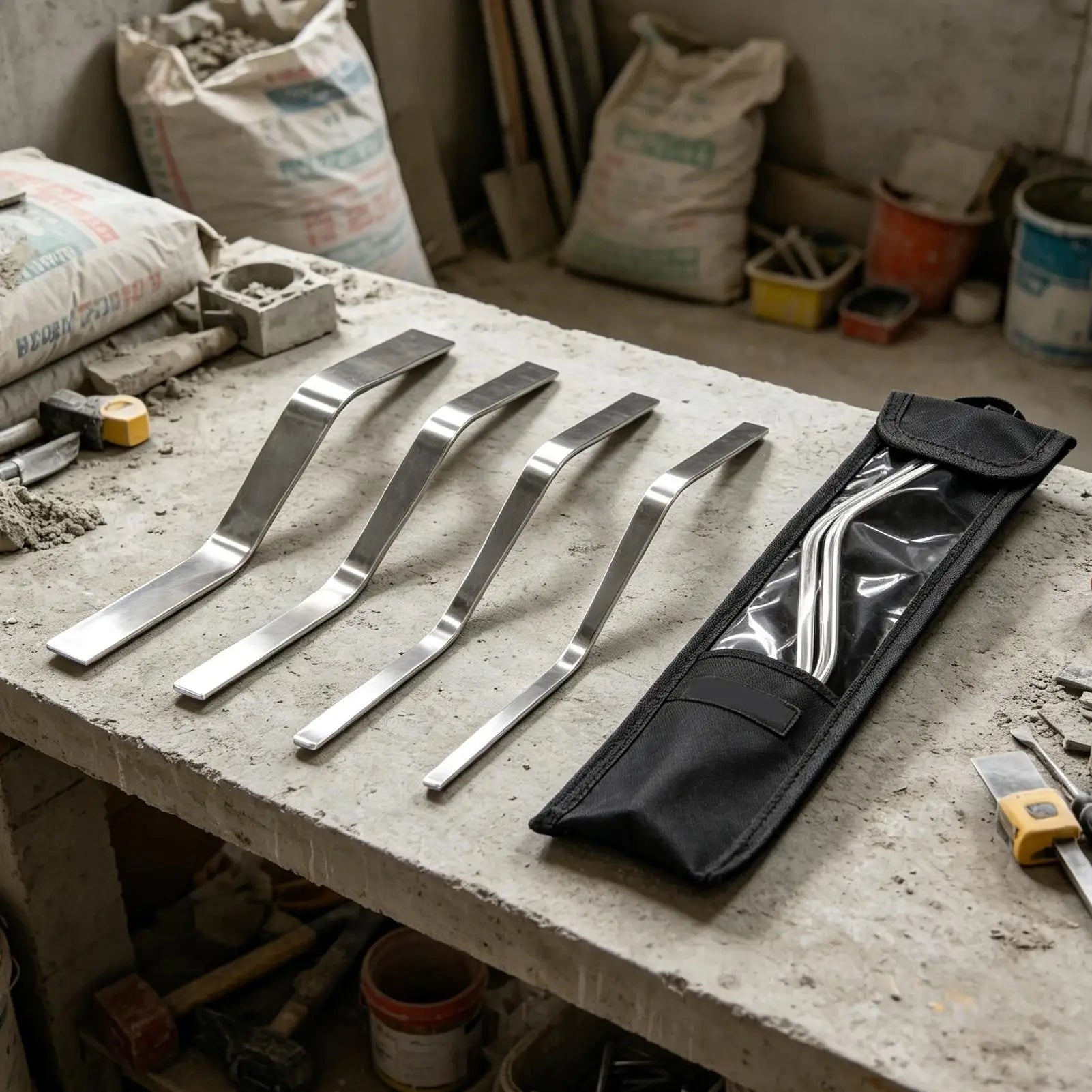 Tuck Pointing Tools 4-Piece S-shaped Double-ended Brick Jointer Qme