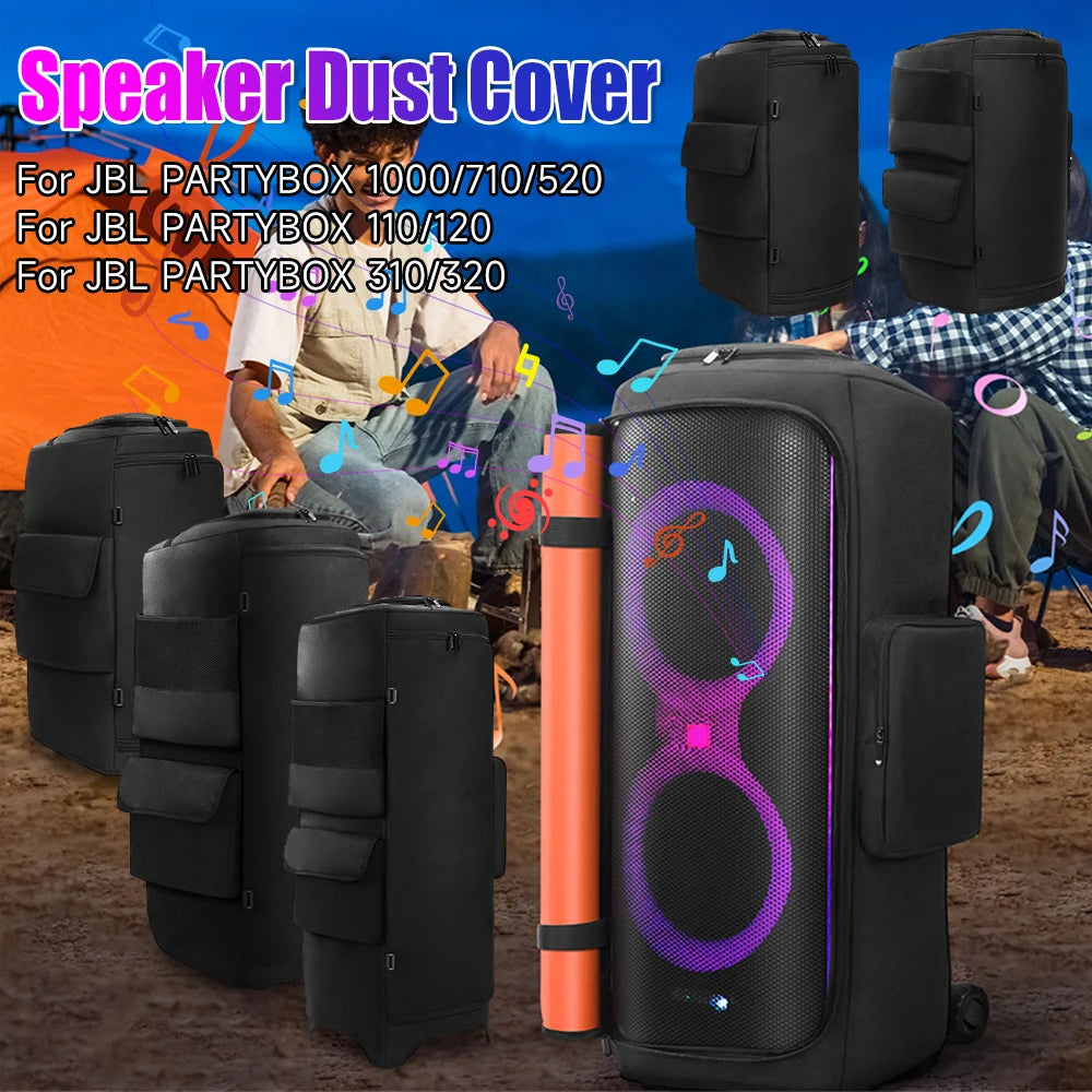Speaker Carry Cover Zipper Closure Portable Speaker Dust Case Wear Resist Double-Sided Speaker Storage Bag for JBL Party Box 710 Qme