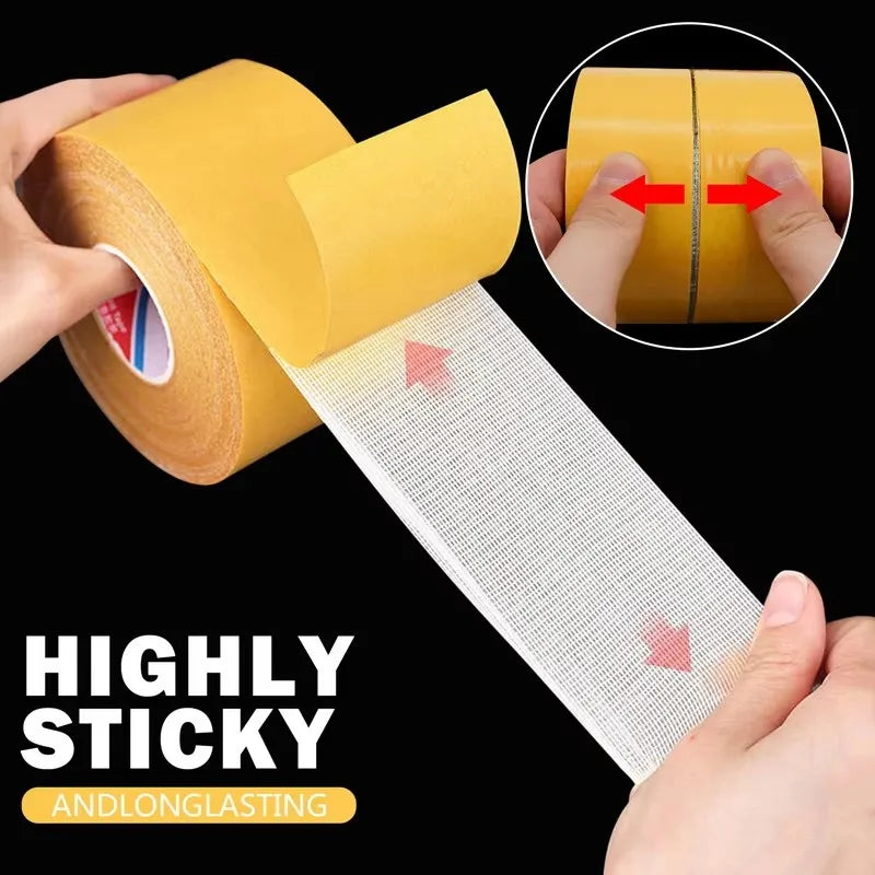 Super Thin Grid Double Sided Tape - Heavy Duty Translucent Mesh Adhesive, Waterproof Traceless for Carpet Fixation Qme