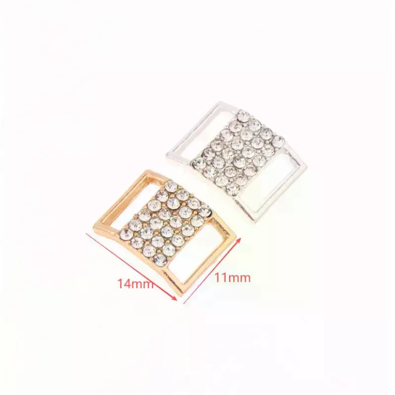 10Pcs 10*15MM Rhinestone Bikini Connector Buckle Alloy Chain Swimwear Decorative Rhinestone Buckle DIY Jewelry Accessories Qme