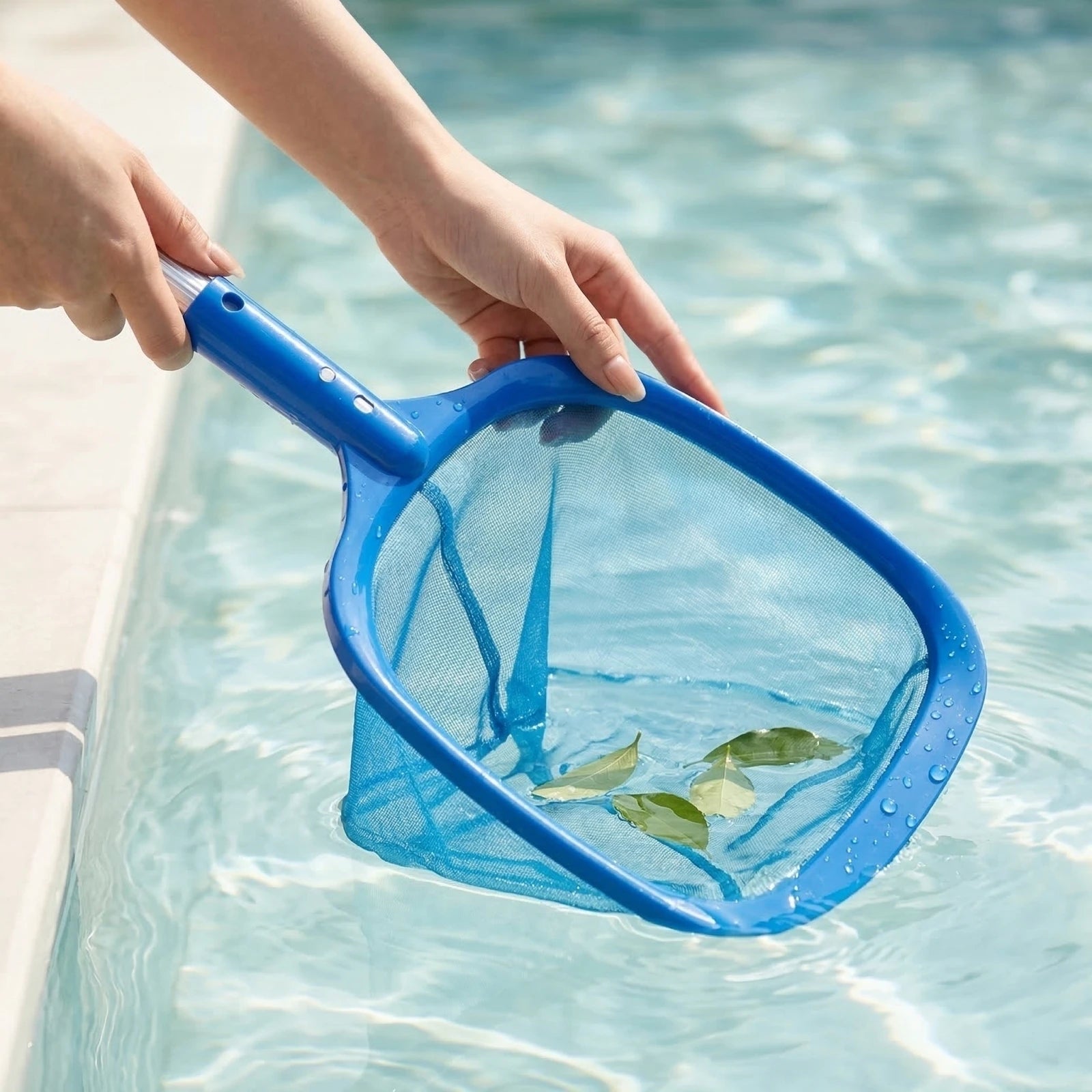 Swimming Pool Net Retractable Triangular Telescopic Folding Fishing Net with Telescopic Pole for Cleaning Water Deep Skimmer Net Qme