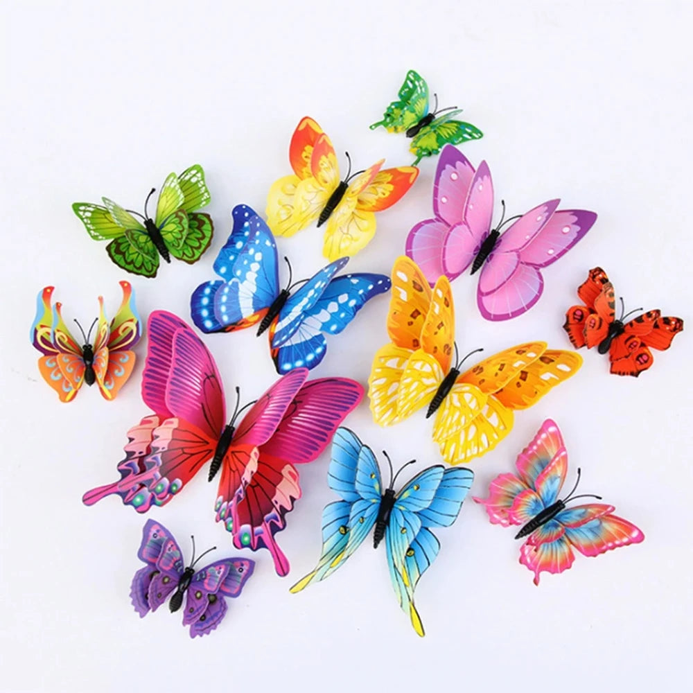 3D Butterfly Wall Stickers Decor Butterflies for Wedding Decoration Magnet Fridge Decals Decoration Sticker Pvc Color Sticker Qme