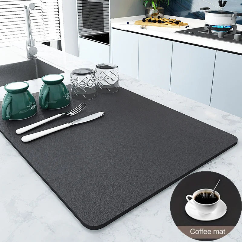 Super Antiskid Large Kitchen Absorbent Draining Mat Super Absorbent Draining Coffee Dish Drying Mat Quick Dry Bathroom Drain Pad Qme