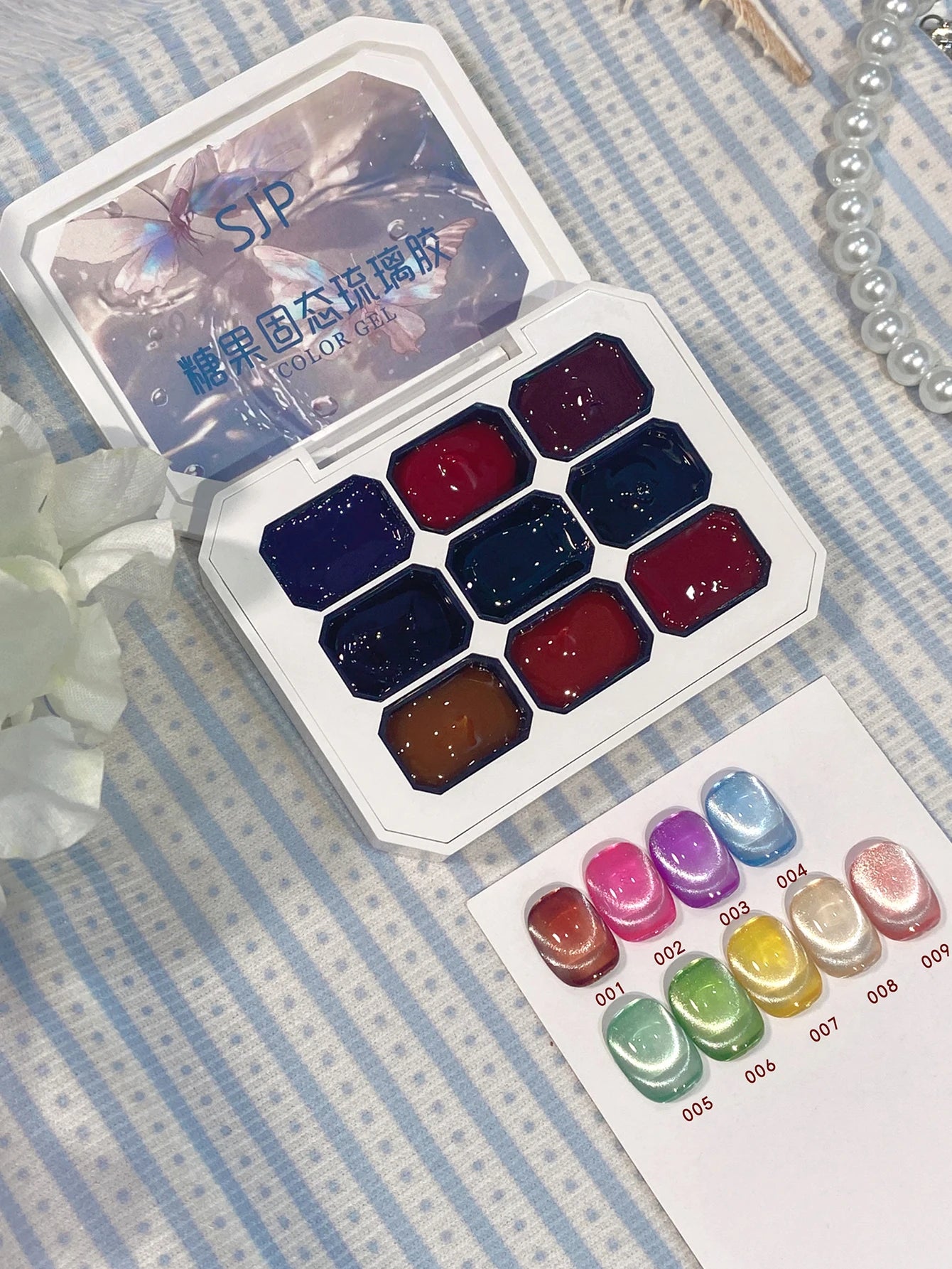 9 Colors Gloss Jelly Glass Gel Nail Polish Translucent Painting Qme