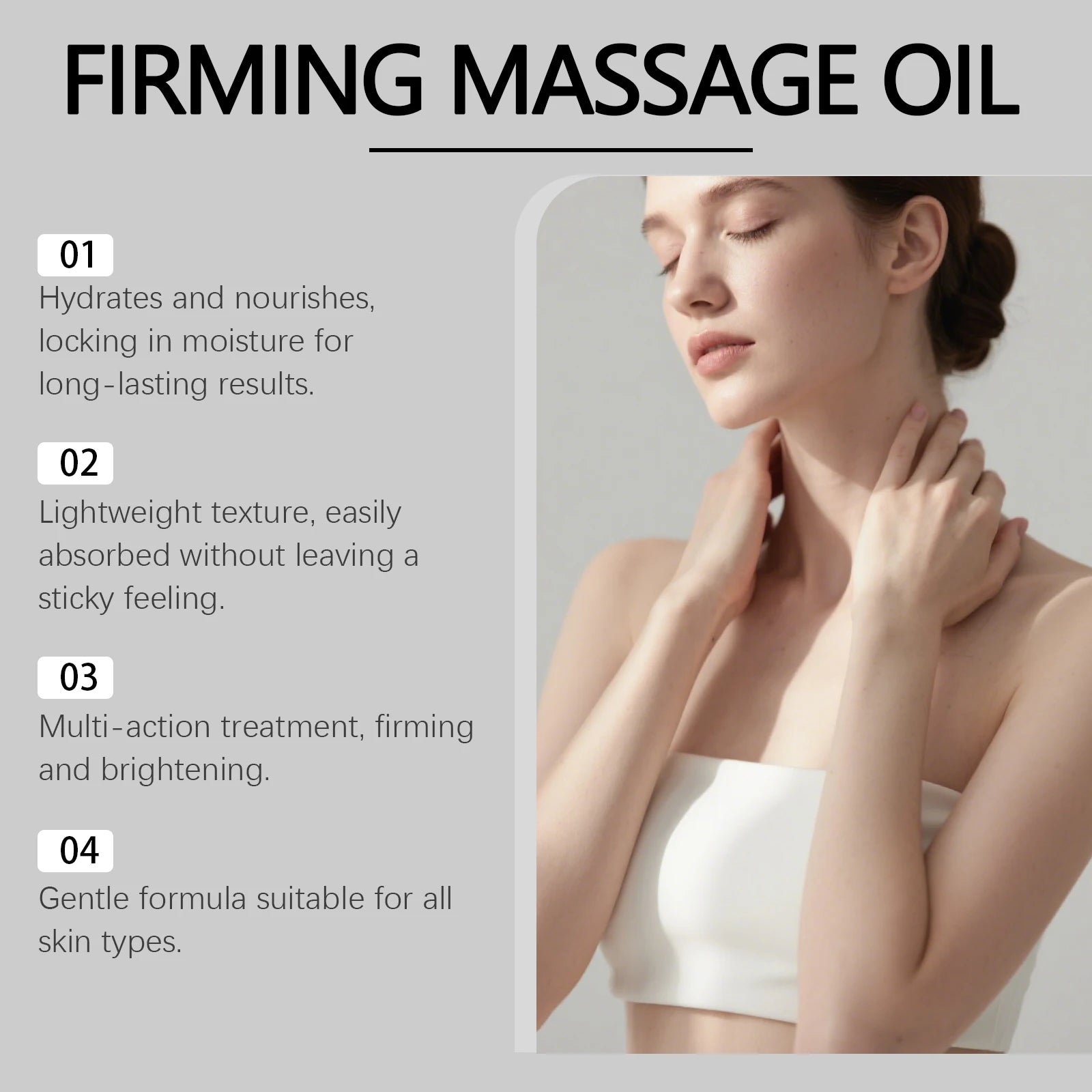 Body Firming Massage Oil Deep Nourishment for Dry Skin Moisturizing Smoothing Tightening Soothing Glowing Soft Body Massage Oil Qme