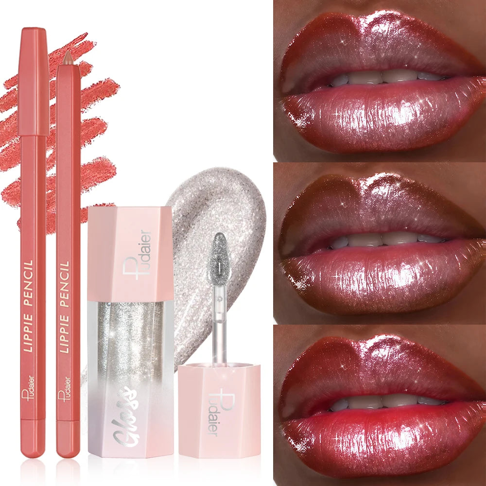 Lip Liner Shimmer Gloss Defining Sparkling Plumping Long Lasting Qme