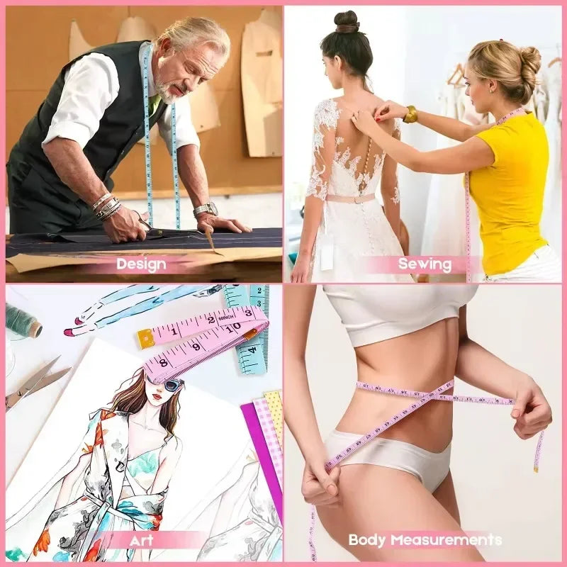 150cm/60" Body Measuring Ruler Sewing Tailor Tape Measure Centimeter Meter Sewing Measuring Tape Soft Qme