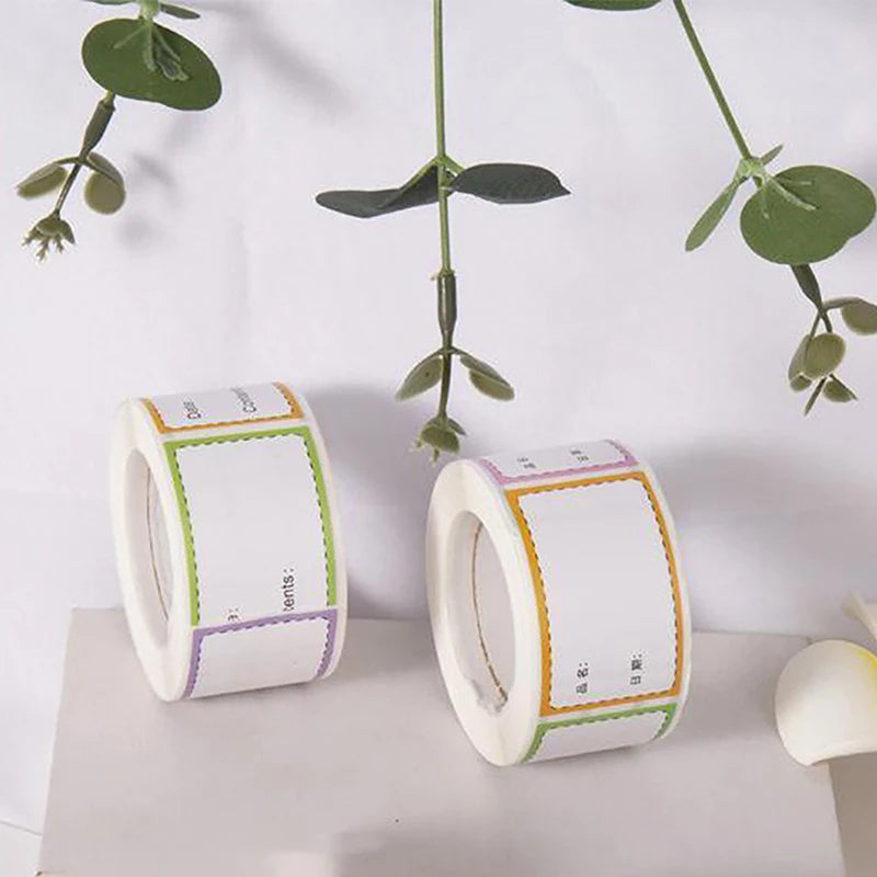 Roll Labels White Date Stickers Home Storage Tags Self-adhesive Qme