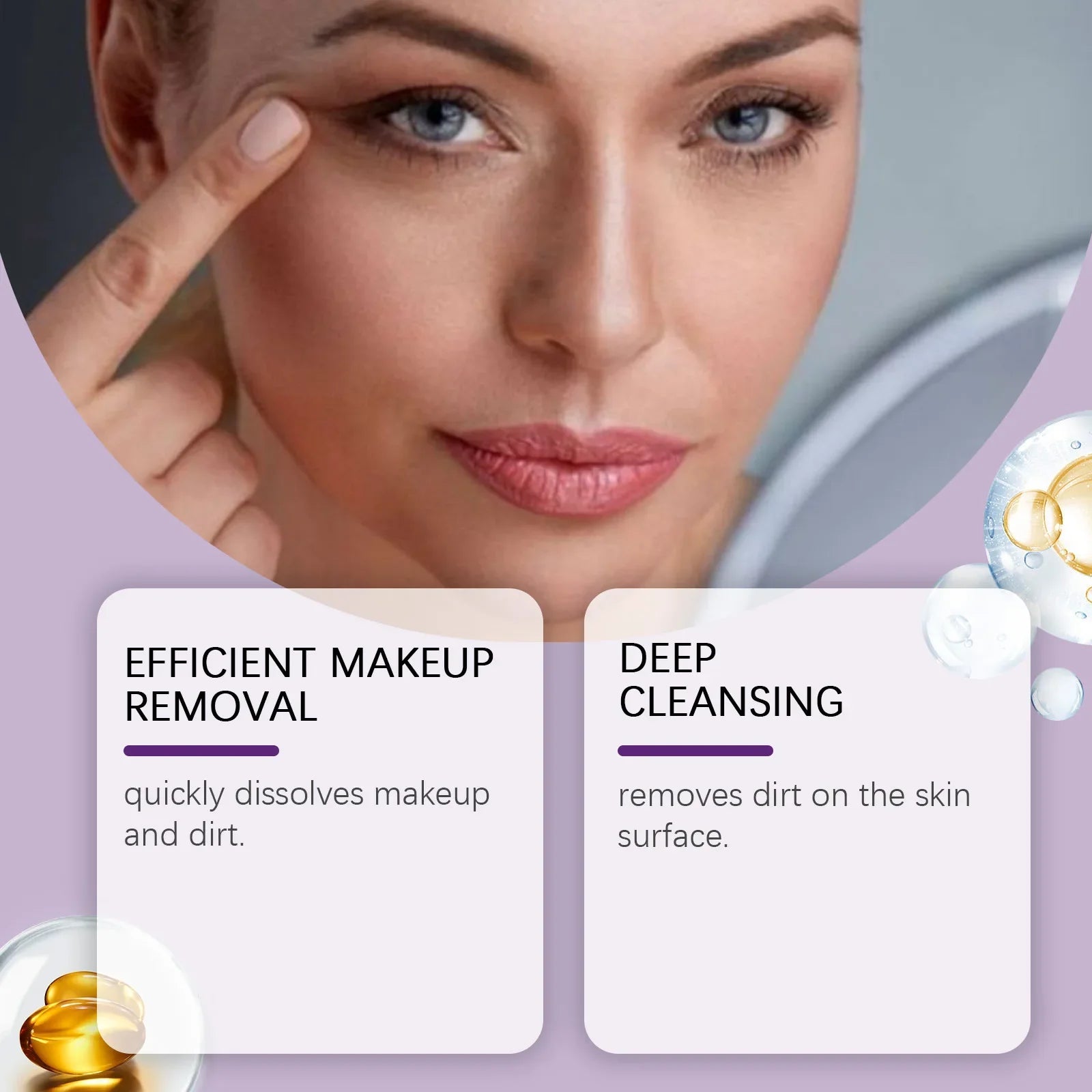 Grape Seed Cleansing Oil Makeup Remover for Sensitive Skin Non-Tightening Deep Purifying Hydrating Refreshing Facial Oil Control Qme