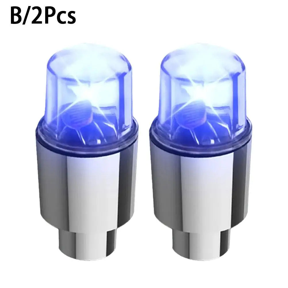 Wheel Lights LED Bicycle Valve Light Universal Car Neon Lamp Cover Qme Blue light