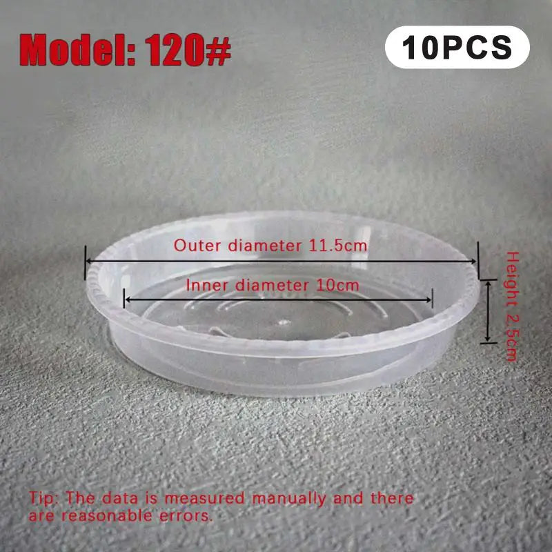 10pcs New Round Flower Pot Tray Clear Desktop Plant Saucer Plastic Trash Storage Flower Pot Base Qme A1