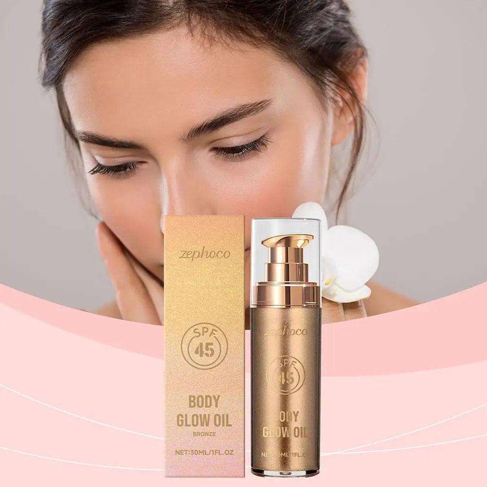 30ML Multi Color Body Shimmer Oil Coconut Fragrance Deep Moisturizing Enhance Smoothness UV Protection Refreshing Body Oil Qme