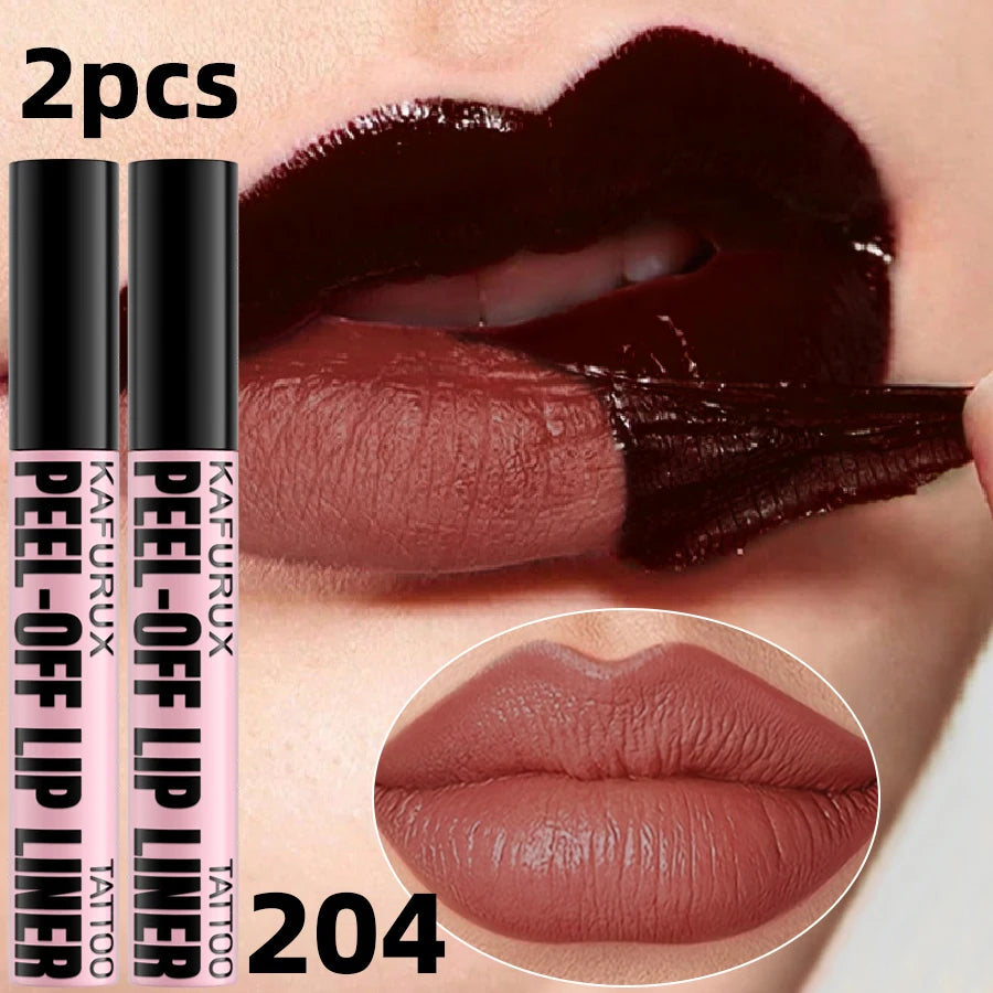 7 Colors Peel Off Lip Stain Reveal Long Lasting Waterproof Pink Tint Qme K7110E 204 2pcs