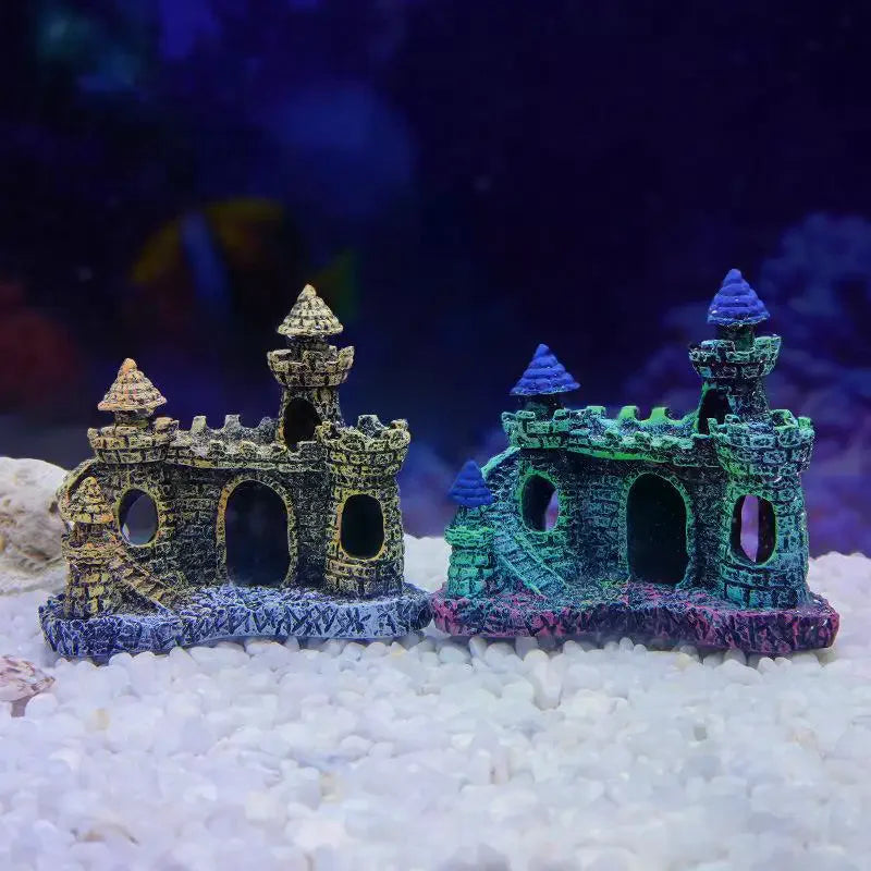 Landscaping Resin Rockery Aquarium Home Craft Creative Castle Shape Qme