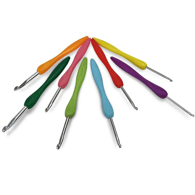 8Pcs/set 2.5-6.0mm Aluminum Crochet Needles Cushioned Handles Knitting Needles. Qme