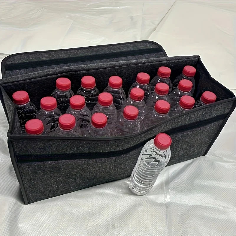 1-Pack Car Trunk Organizer: Foldable, Ergonomic Handle, for SUVs/Sedans/Trucks, Durable Fabric Qme