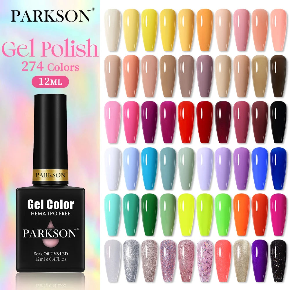 Parkson Colorful Nail Gel Polish Lacquer Soak Off UV LED Long Lasting Qme