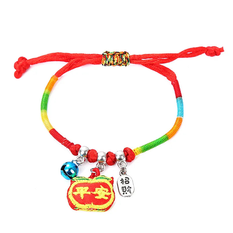 Blessing Embroidered Fragrant Bag Tiger Head Fragrant Bag Pendant Bracelet Dragon Boat Festival Colorful Rope Woven Bracelet Qme