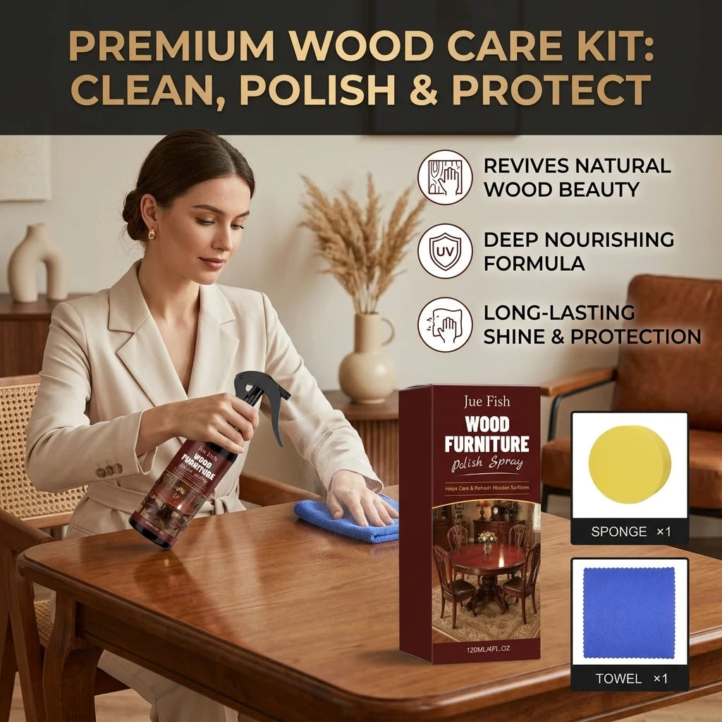 Beeswax Polish Spray Remove Dust Brightening Improve Dull Paint Surface Prevent Drying & Cracking Home Wood Furniture Care Agent Qme