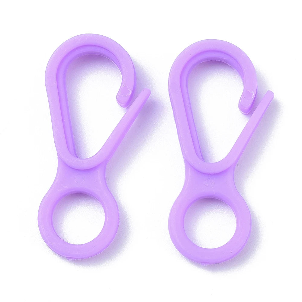 PandaHall 50/500Pcs Plastic Lobster CLaw Clasp Hook Trigger Clip Buckles For Keychain Key Ring Bracelet DIY Jewelry Making Qme Purple 50Pcs