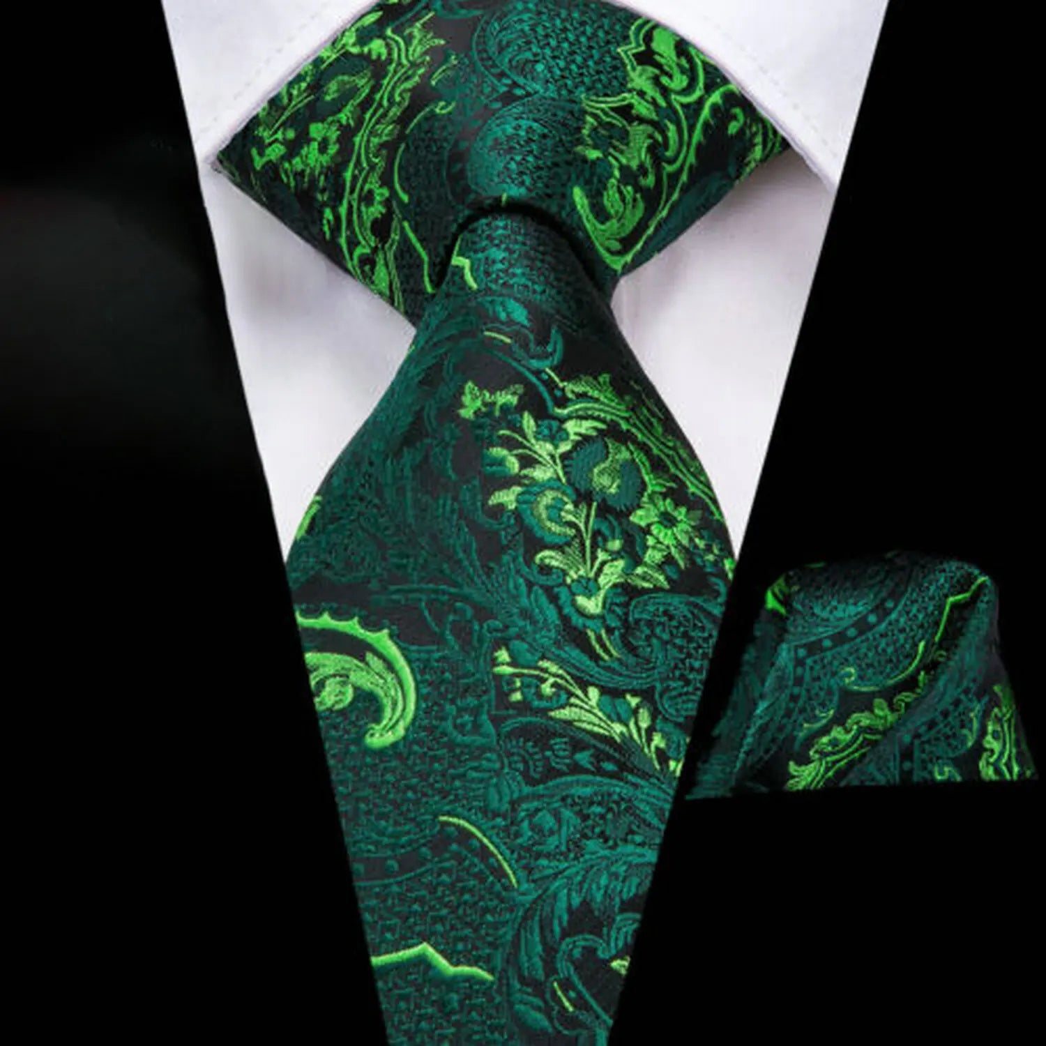 Colorful Classic Men Necktie Pocket Square Formal Wedding Silk Qme N-3206