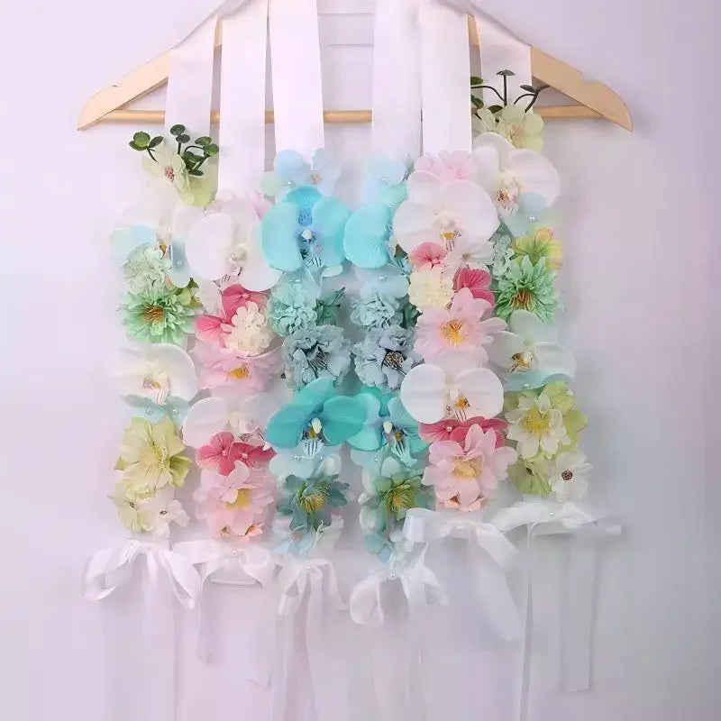 Handmade Satin Flower Shawl Student Graduation Sash, Artificial Flowers Graduation Bouquet Graduation Gift For Wedding Birthday Qme