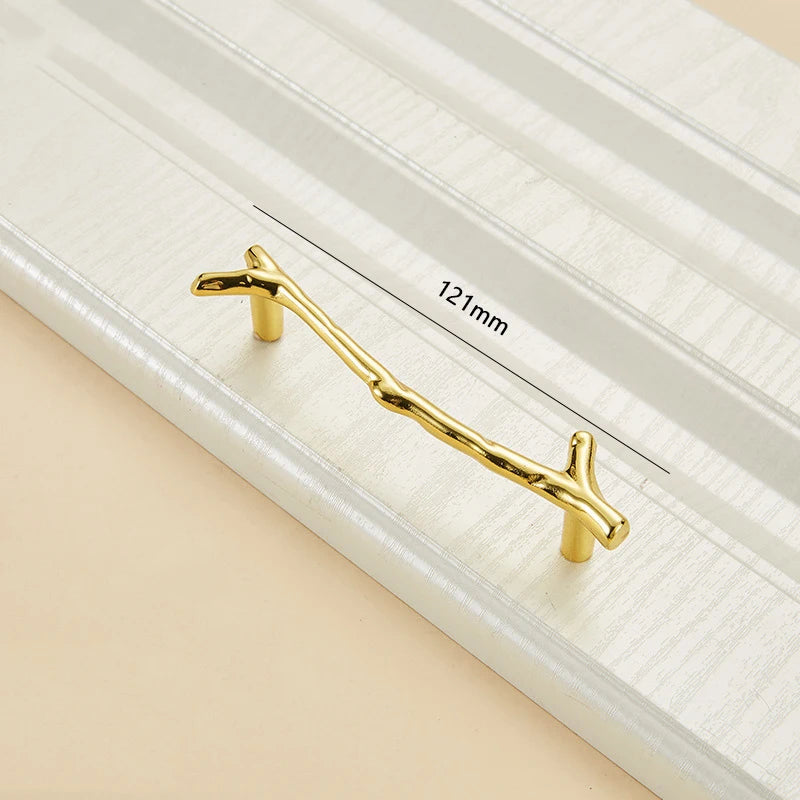 Vintage Tree Branch Furniture Handle Zinc Alloy Kitchen Cabinet Drawer Knob Wardrobe Cupboard Closet Door Pull Hardware Black Qme Gold 96mm