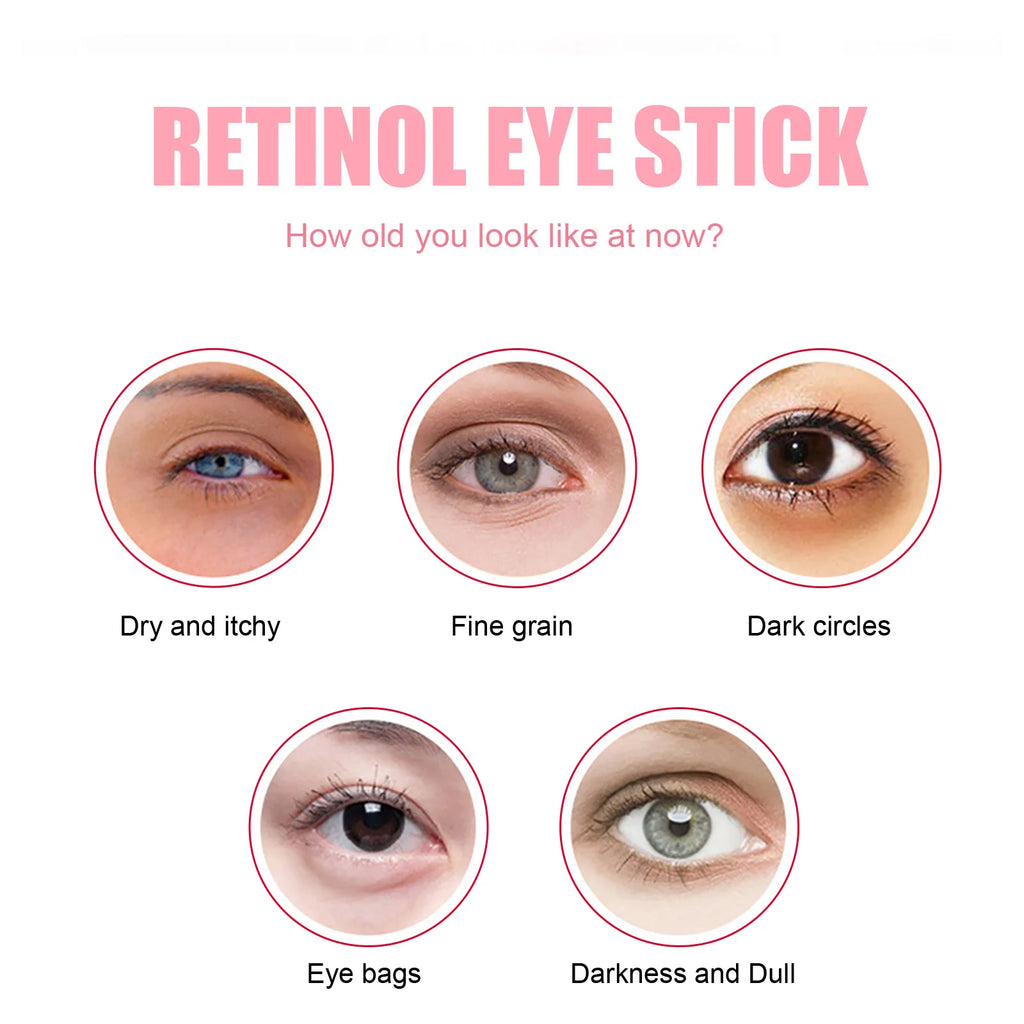 Retinol Eye Cream Stick Firming Lifting Fine Line Fade Dark Circles Eye Bag Anti Puffiness Nourishing Nourishing Eye Stick Qme