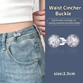 Fashion Shiny Rhinestones Pearl Adjustable Waist Buckle Jean Buttons Reusable No Hole Waist Cincher Clip For Clothing Dresses Qme A3