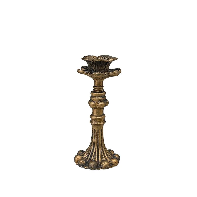 Classic French Gold Candle Holder European Antique Art Decor Elegant Qme