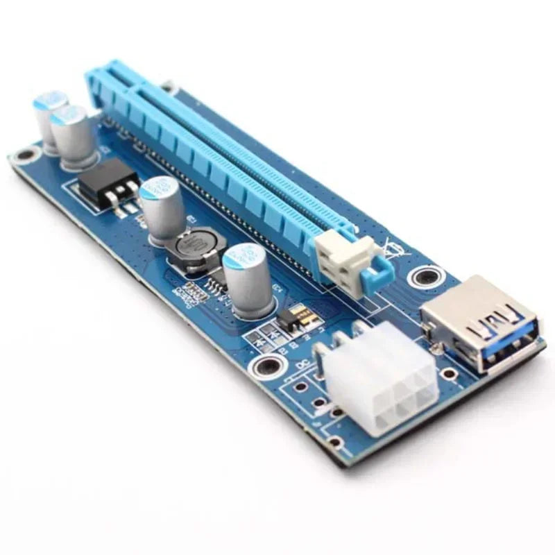 BTC Mining Riser Adapter Card with PCIe PCI Express, USB 3.0 Extension Cable and SATA Power Cable Qme