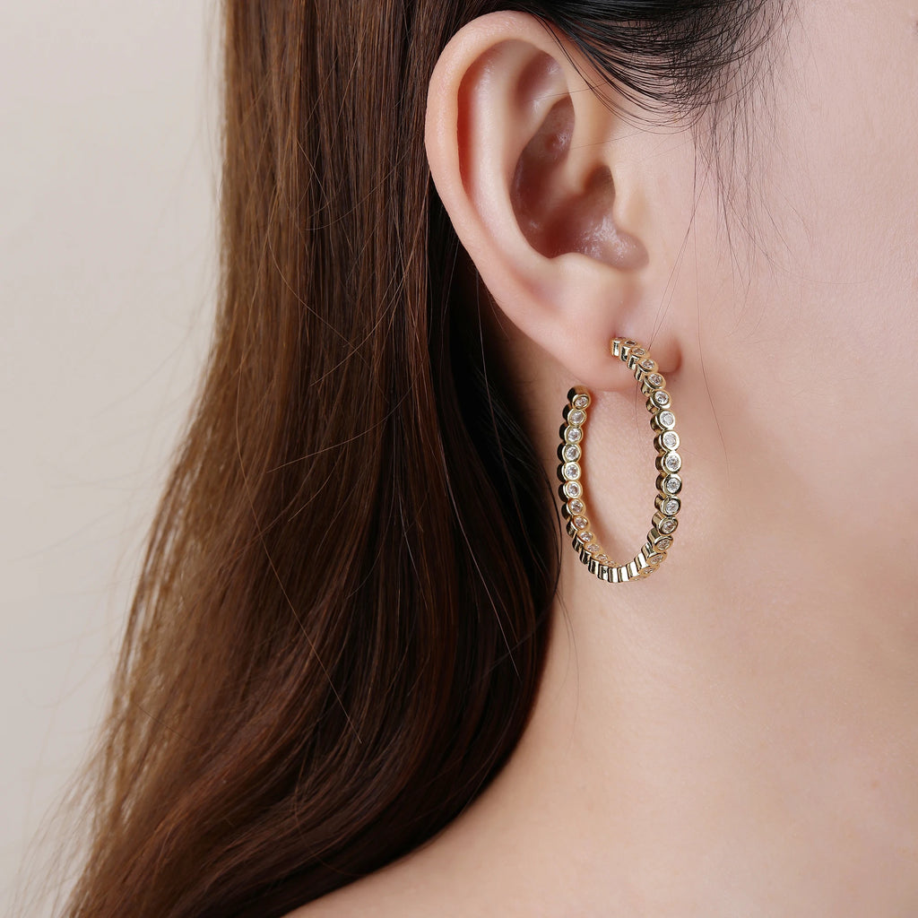 6 Styles New Design Round Exaggerated Drop Earrings Hip Hop Zirconia Jewelry Earrings Personalized Party Gifts for women Girls Qme
