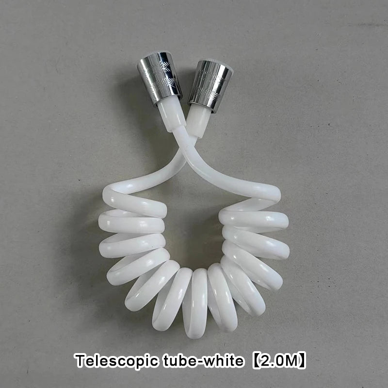 Toilet Spray Nozzle Bidet Hose Telescopic 1.5/2 Meter Spring Inlet Hose Telephone Line Shower Head Hose Qme White