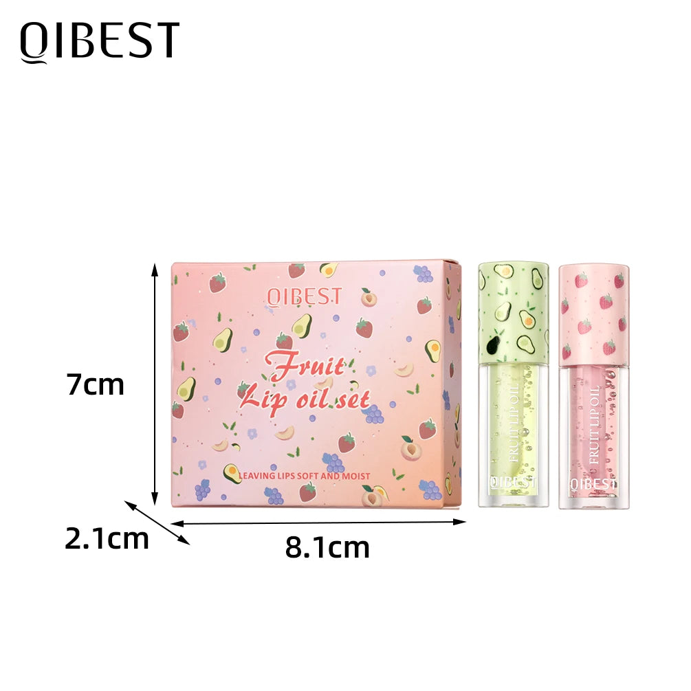 QIBEST Lip Oil Set Lip Plumper Gloss Reduce Lip Fine Line Moisturizing Makeup Sexy Lipstick Primer Tint Lip Balm Care Cosmetics Qme