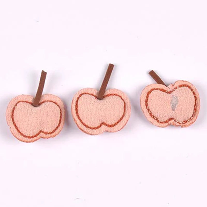 4pcs 22-36mm Cute Felt Fruit Animal Appliques, Hand Sewn Pear,Apple,Bear Patch DIY Hair Accessories Crafts No Glue cp3858 Qme 29x35mm-4