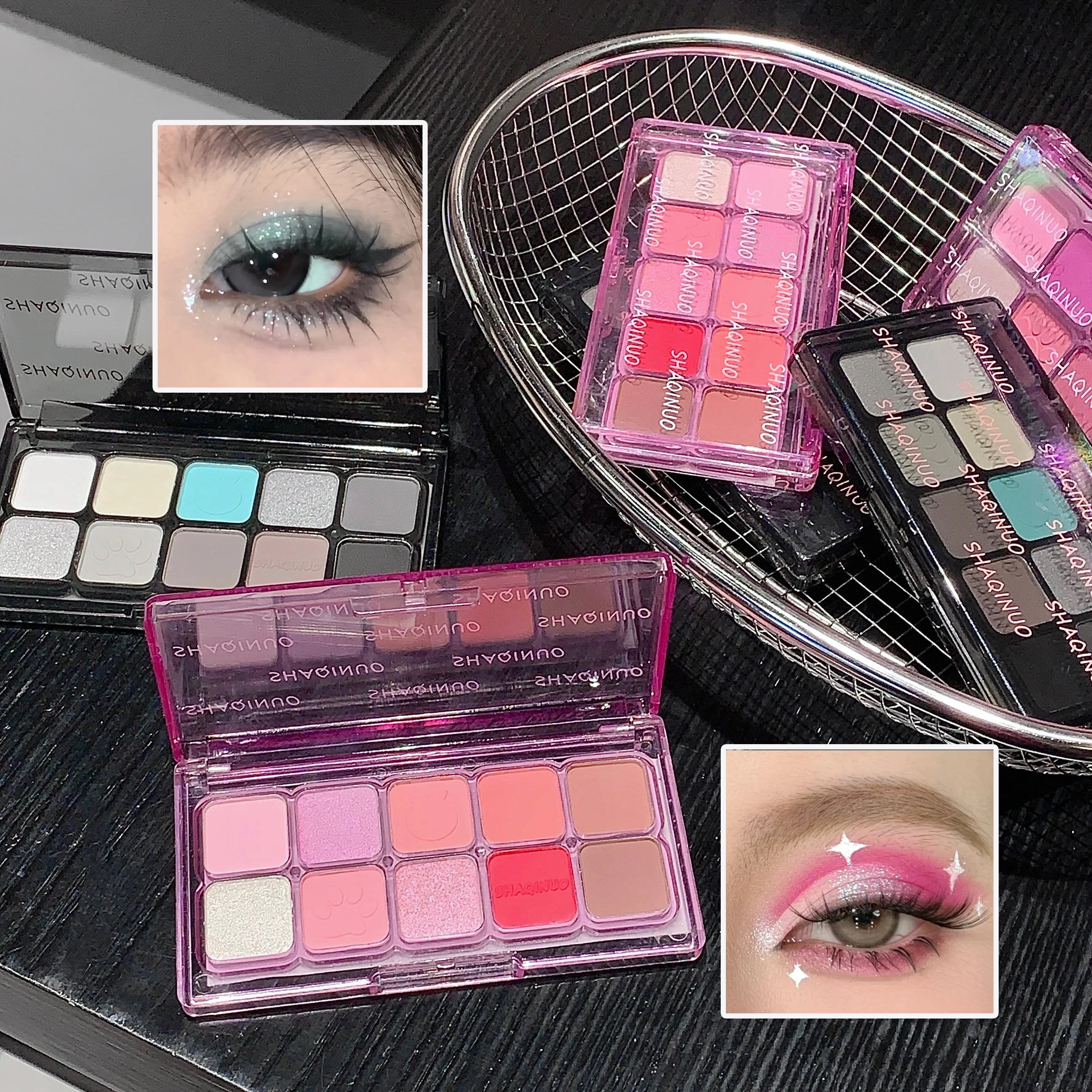 10-Color Eyeshadow Palette Colorful Matte Shimmer Pigment Smooth Qme