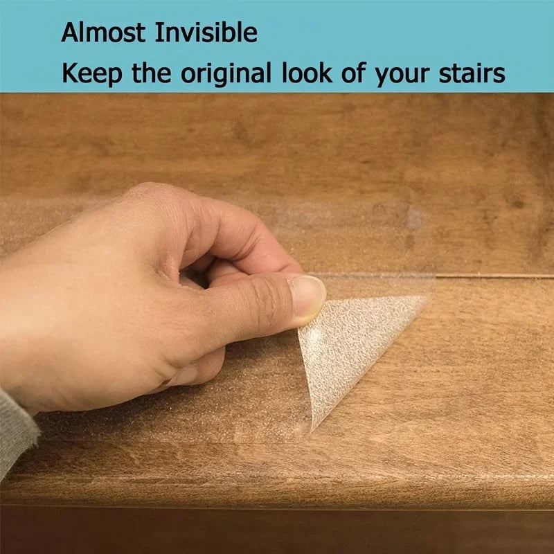 196.85inch Clear Anti-Slip Tape - Waterproof, Soft PEVA Grip for Enhanced Safety on Stairs, Boats, & Showers - Invisible Qme