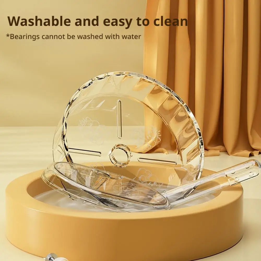 Hamster Running Sport Transparent Running Wheel Support Toy Small Pet Roller Bearing Silent Running Wheel Pets Accessories Qme