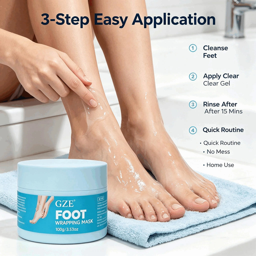 GZE Peel Off Foot Wrapping Mask, Exfoliating Hydrating Foot Peel Mask, Remove Dead Skin Calluses, Repair Cracked Rough Dry Heels Qme