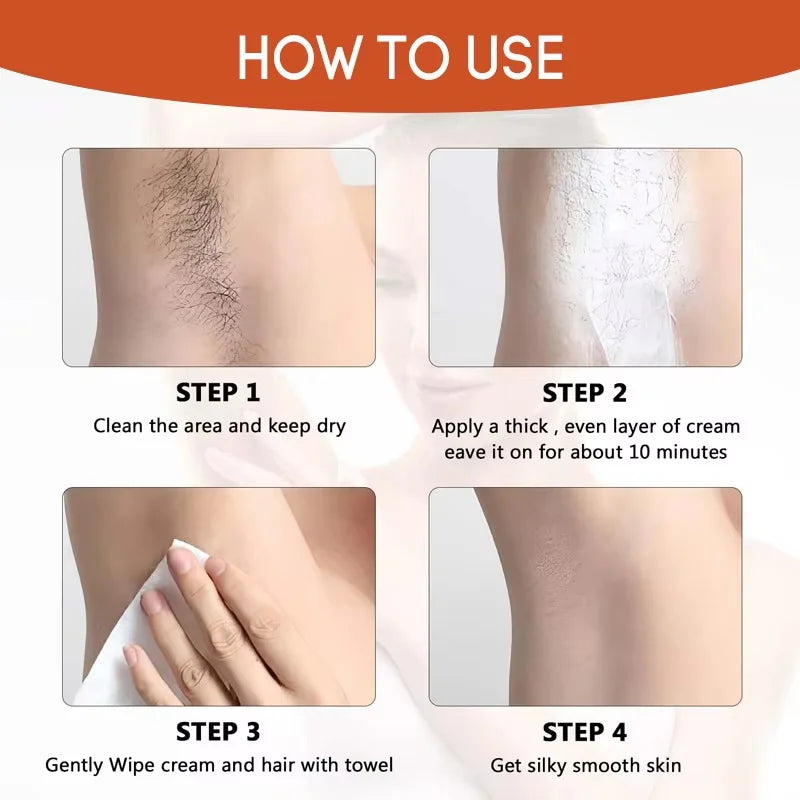 Permanent Hair Removal Cream Hair Growth Inhibitor Face Arm Armpit Leg Intimate Areas Painless Depilatory For Men Women Care Qme