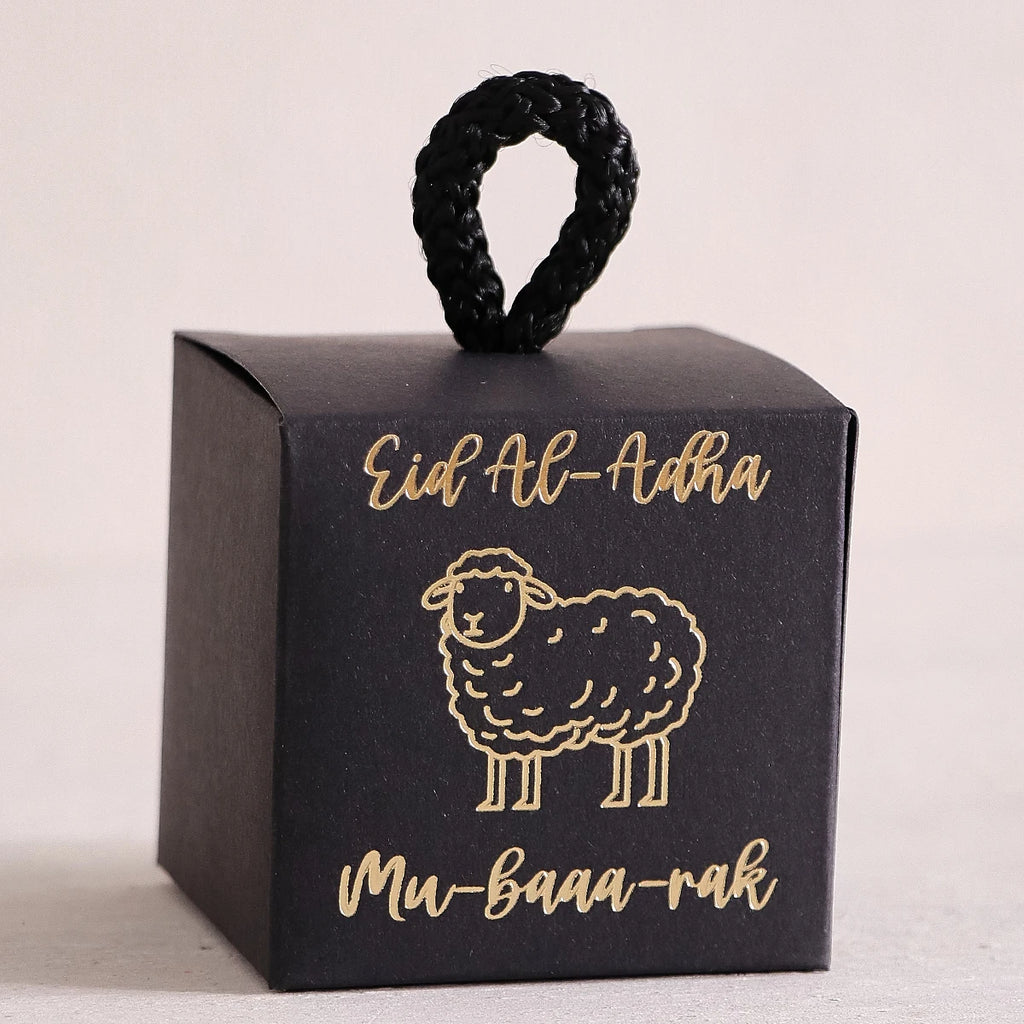 5-Piece Eid Gift Box Set - Decorated with a Golden Sheep Pattern, Perfect for Holding Candies, Chocolates, and Small Gifts It Is a Celebration of the Eid Al-Adha. Qme 5Pcs-Bl Ack Other Other