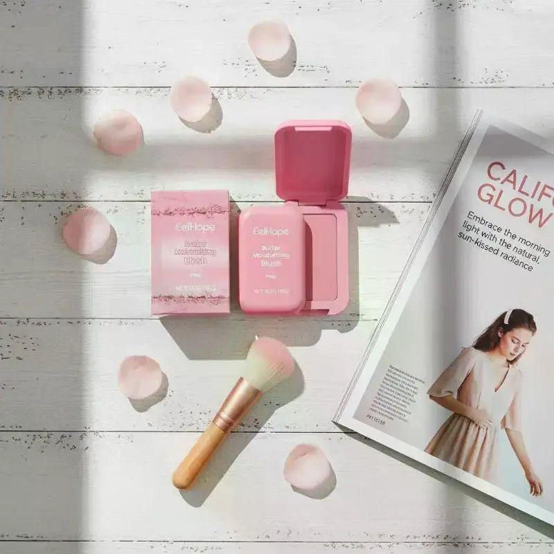 Butter Cream Blush Moisturizing Long Lasting Pink Powder Natural Qme